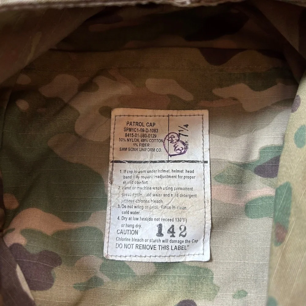 US Military OCP Multicam Patrol Cadet Cap Hat Size 7 1/4 Camo